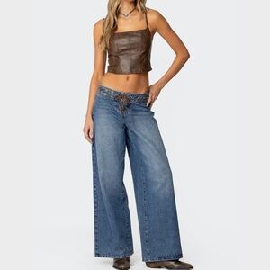 Edikted Stud and Grommet low rise jeans NWT